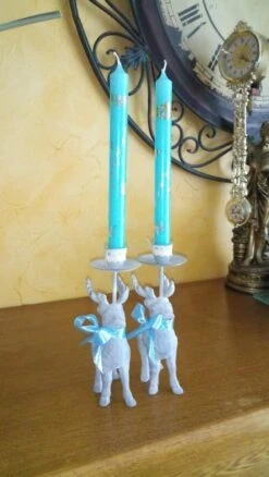 Noël : Bougeoirs,chandeliers,porte-cierge En Fonte "les Cerfs".