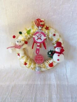 Couronne Mon Premier Noël Fille Couleur Rose /rouge/blanc/doré