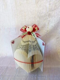 Centre De Table Livre Forme De Cœur Ou Cadeau A Offrir Pour Noël "fait Main "