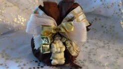 Pochon Senteur Douce Précieux " Père Noël écru Et Or " Marron écru Et Or Pièce Unique Fait Main