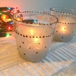 Duo De Photophores En Verre Peint Argent Et Noir Décoration De Noël -Papeterie Boutique 1447483 duo de photophores en verre peint argent et noir decoration 3