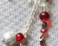 Noël:bijou De Sac Porte-clés Argent Et Rouge,perles Verre,breloques(père-noël,sapin,grelot,étoile). -Papeterie Boutique 1471278 noel bijou de sac porte cles argent et rouge perles verre 3