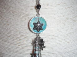 Collier Cabochon Etoile De Noël Et Pompon Turquoise -Papeterie Boutique 171446 collier cabochon etoile de noel et pompon turquoise 3