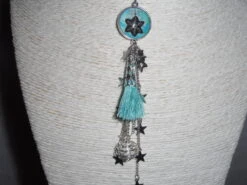 Collier Cabochon Etoile De Noël Et Pompon Turquoise -Papeterie Boutique 171446 collier cabochon etoile de noel et pompon turquoise 5