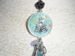 Collier Cabochon Sapin De Noël Avec Pendants Et Pompon Turquoise -Papeterie Boutique 171460 collier cabochon sapin de noel avec pendants et pompon turquoise 5