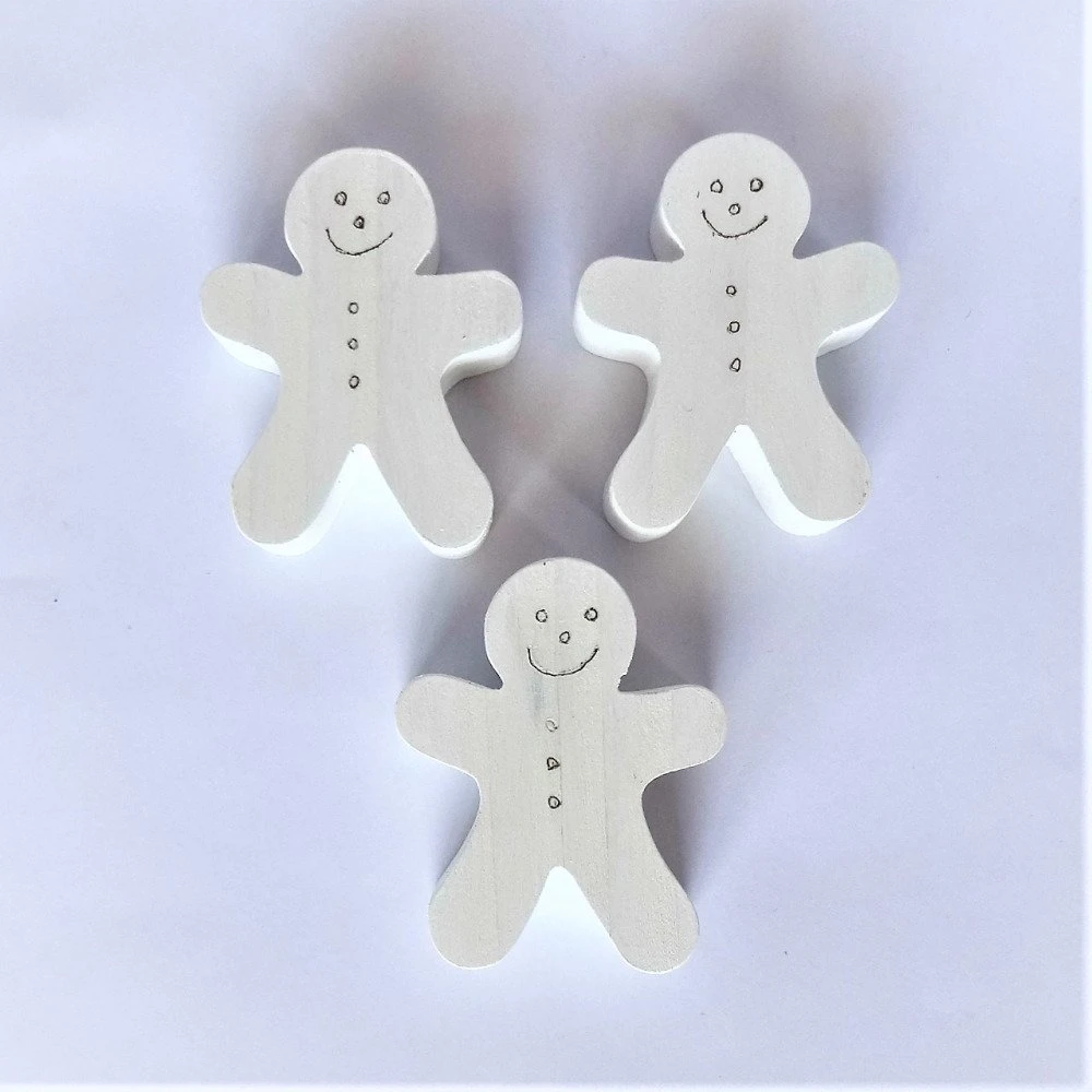 3 Décorations De Noël En Bois D'épicéa Naturel, Peinture Blanche, Bonhomme Pain D'épices, Décoration Sapin De Noël, 1 3 Décorations De Noël En Bois D'épicéa Naturel, Peinture Blanche, Bonhomme Pain D'épices, Décoration Sapin De Noël,
