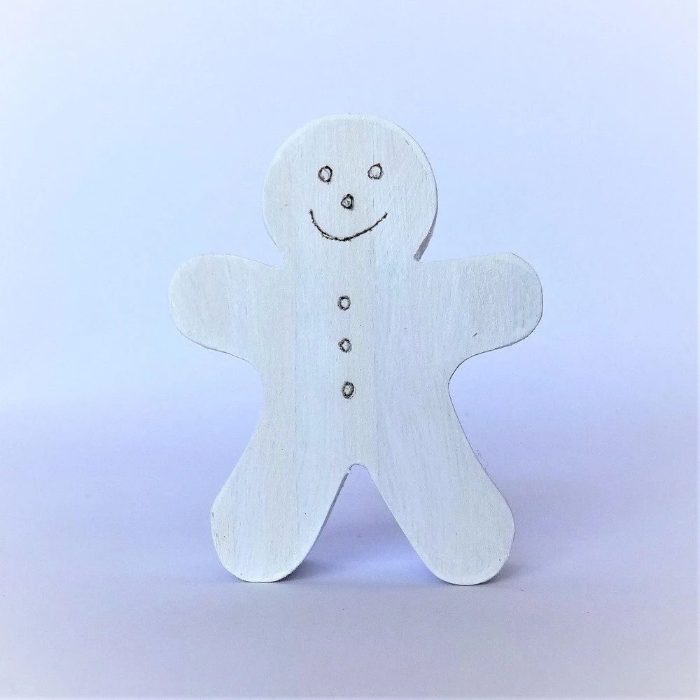 3 Décorations De Noël En Bois D'épicéa Naturel, Peinture Blanche, Bonhomme Pain D'épices, Décoration Sapin De Noël, 2 3 Décorations De Noël En Bois D'épicéa Naturel, Peinture Blanche, Bonhomme Pain D'épices, Décoration Sapin De Noël, – Image 2