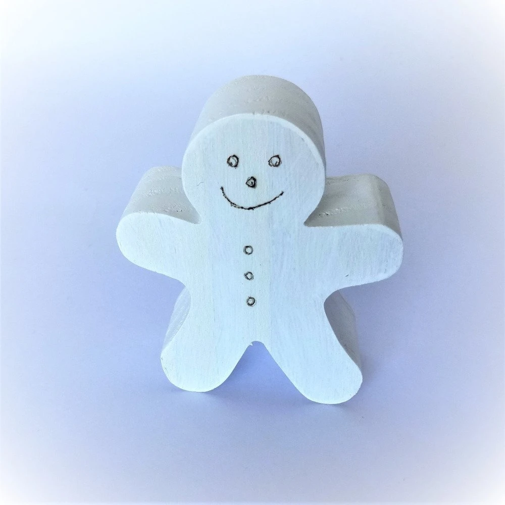 3 Décorations De Noël En Bois D'épicéa Naturel, Peinture Blanche, Bonhomme Pain D'épices, Décoration Sapin De Noël, 4 3 Décorations De Noël En Bois D'épicéa Naturel, Peinture Blanche, Bonhomme Pain D'épices, Décoration Sapin De Noël, – Image 4