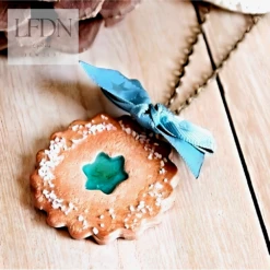 Collier Biscuit Confiture En Fimo, Bijoux Gourmands, Pendentif Noël, Bijoux Fantaisie -Papeterie Boutique 2209900 collier biscuit confiture en fimo bijoux gourmands pendent 5