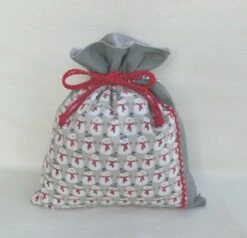 Sac Pochon Doublé, Pochette Emballage Pour Petit Cadeau, Tissu Bonhomme De Neige, Accessoire De Fête De Noël Ou étrennes