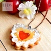 Collier Biscuit De Noël En Fimo, Pendentif Coeur Biscuit, Bijoux Gourmands