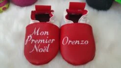 Chaussons Souple Cuir, Simili Cuir, Bébé / Enfant, Chausson Personnalisé, Mon Premier Noël