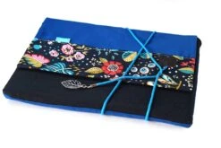 Etui Ordinateur Portable Sur Mesure, Housse Portable Velours Et Lin Avec Rabat, étui Ordinateur Tissu Fleurs, Cadeau Noël Femme