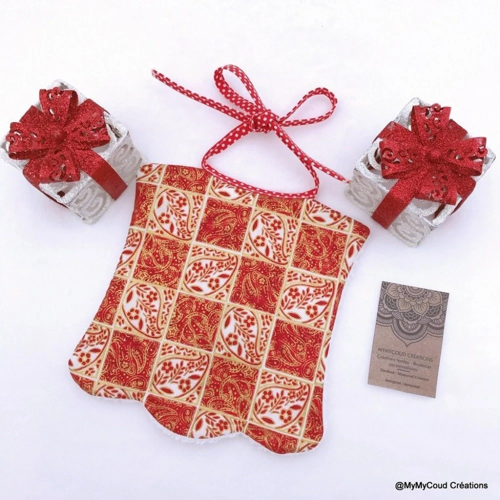 Bavoir Bébé Brodé Mon 1er Noël Boule 3 Bavoir Bébé Brodé Mon 1er Noël Boule – Image 3