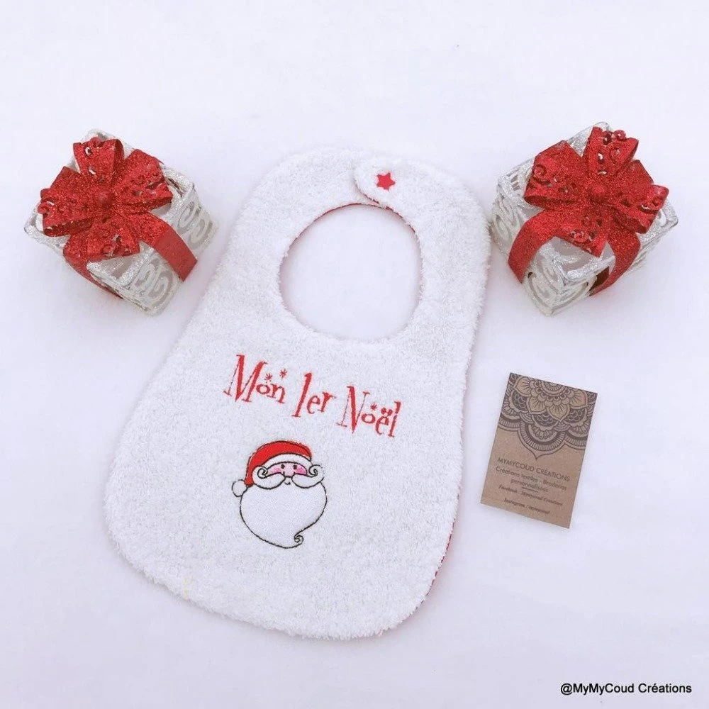 Bavoir Bébé Brodé Mon 1er Noël 1 Bavoir Bébé Brodé Mon 1er Noël