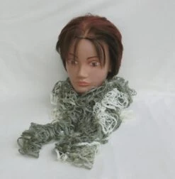 Écharpe Frou Frou à Volants, Tricot Dentelle,tricoté Main En Laine Fantaisie, Accessoire De Mode, Cadeau Femme Anniversaire Noël