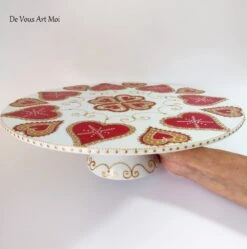 Présentoir Serviteur Gâteau Plat Sur Pied Thème Noël Céramique Porcelaine Peinte à La Main 9 Présentoir Serviteur Gâteau Plat Sur Pied Thème Noël Céramique Porcelaine Peinte à La Main -Papeterie Boutique 2642065 plat theme noel grand plateau gateau toast fait main porc 4