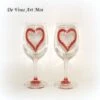Verre Vin Thème Noël,duo De Verre à Vin,motif Coeur Rouge,fait Main