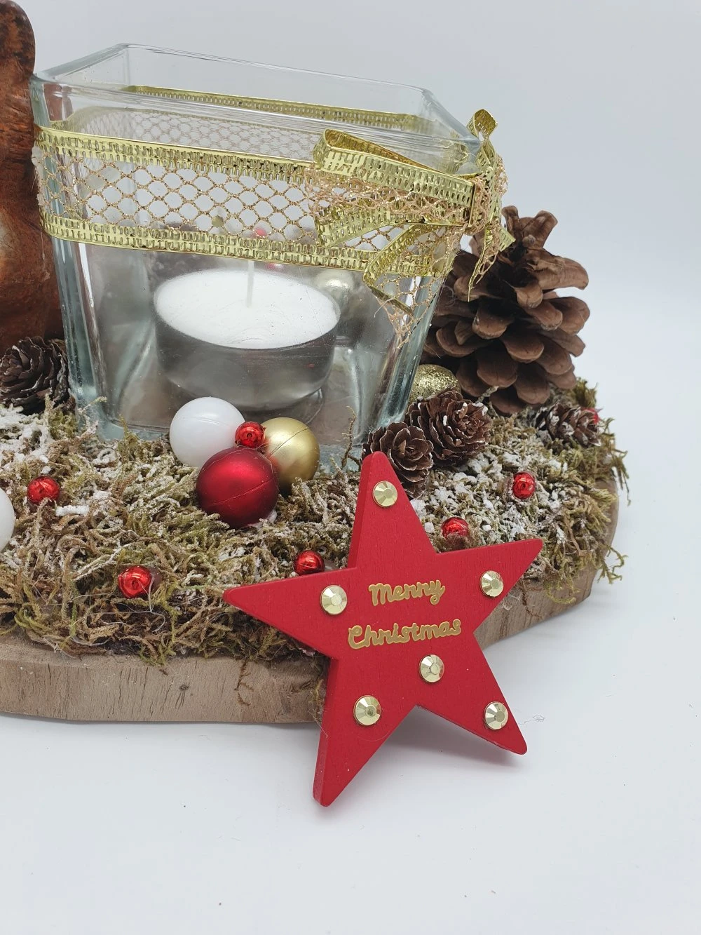 Centre De Table Noël - Jour De L'an / Décoration De Table Ou Autre Avec Bougeoir Et Renard 5 Centre De Table Noël - Jour De L'an / Décoration De Table Ou Autre Avec Bougeoir Et Renard – Image 5