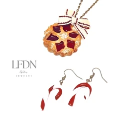 Collier Biscuit De Noël En Fimo, Boucles D'oreille Sucres D'orge, Bijoux Gourmand, Bijoux Fantaisie Noël