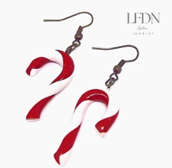 Collier Macaron Noël En Fimo, Flocon De Neige Fimo, Boucles D'oreille Sucre D'orge, Bijoux Gourmands, Bijoux Fantaisie -Papeterie Boutique 2785090 collier macaron noel en fimo flocon de neige fimo boucles 3