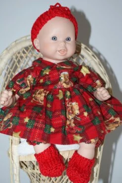 Vêtement Pour Poupée 30 Cm Thème Noël Fond Jacquard Rouge Et Vert Imprimée De Petits Ours -Papeterie Boutique 2812319 vetement pour poupee 30 cm theme noel fond jacquard roug 4