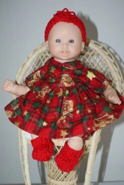 Vêtement Pour Poupée 30 Cm Thème Noël Fond Jacquard Rouge Et Vert Imprimée De Petits Ours -Papeterie Boutique 2812319 vetement pour poupee 30 cm theme noel fond jacquard roug 6