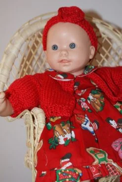 Vetement Pour Poupée 30 Cm Tenue Thème Noël Robe Fond Rouge Imprimée Gâteaux De Noel -Papeterie Boutique 2812348 vetement pour poupee 30 cm tenue theme noel robe fond ro 3