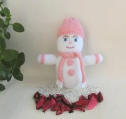 Doudou Personnage 25 Cm, Tricoté Main, Jouet Poupée Souple En Laine, Décoration Chambre D' Enfant Fille, Cadeau Naissance Ou Noël