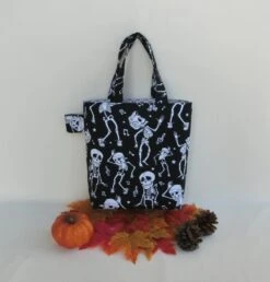Sac à Bonbon D' Halloween, Cabas / Sac à Main Enfant Fille De 3 à 5 Ans, Tote Bag En Tissu Coton Noir Et Blanc, Cadeau Anniversaire Noël