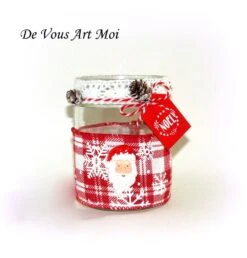 Photophore Père Noël Verre,porte Bougie Noël,fait Main,artisnale