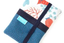 Portefeuille Similicuir Turquoise Tissu Fleurs, Porte Cartes Cuir, Portefeuille Passeport, Cadeau Femme Noël -Papeterie Boutique 2891645 portefeuille cuir attache cartable petit portefeuille femme 3