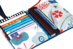 Portefeuille Similicuir Turquoise Tissu Fleurs, Porte Cartes Cuir, Portefeuille Passeport, Cadeau Femme Noël -Papeterie Boutique 2891645 portefeuille cuir attache cartable petit portefeuille femme 7