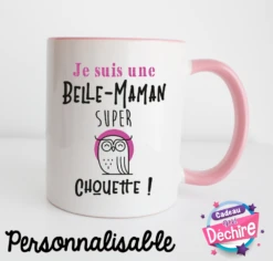 Mug Belle-maman - Idée De Cadeau - Mug Personnalisable - Poignée à Gauche Ou à Droite - Cadeau De Noël