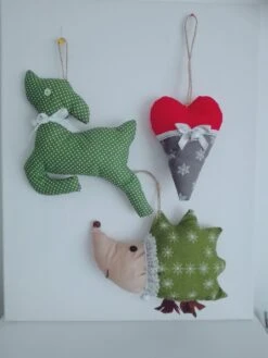 Décorations De Noël, Hérisson , Biche , Cœur