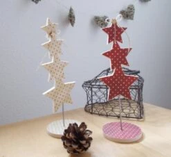 Décoration De Table Sapins En Bois Décoré - Déco De Noël Sapins En Bois