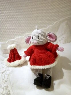 Souris De Noël Doudou Fait Main En Coton Pièce Unique -Papeterie Boutique 2942592 souris doudou fait main en coton piece unique 3