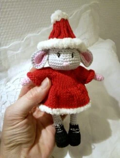 Souris De Noël Doudou Fait Main En Coton Pièce Unique -Papeterie Boutique 2942592 souris doudou fait main en coton piece unique 4