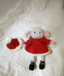 Souris De Noël Doudou Fait Main En Coton Pièce Unique -Papeterie Boutique 2942592 souris doudou fait main en coton piece unique 5