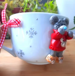 Papeterie Boutique -Papeterie Boutique 2953905 tasse decor ourson noel en fimo vaisselle decoree ours 2