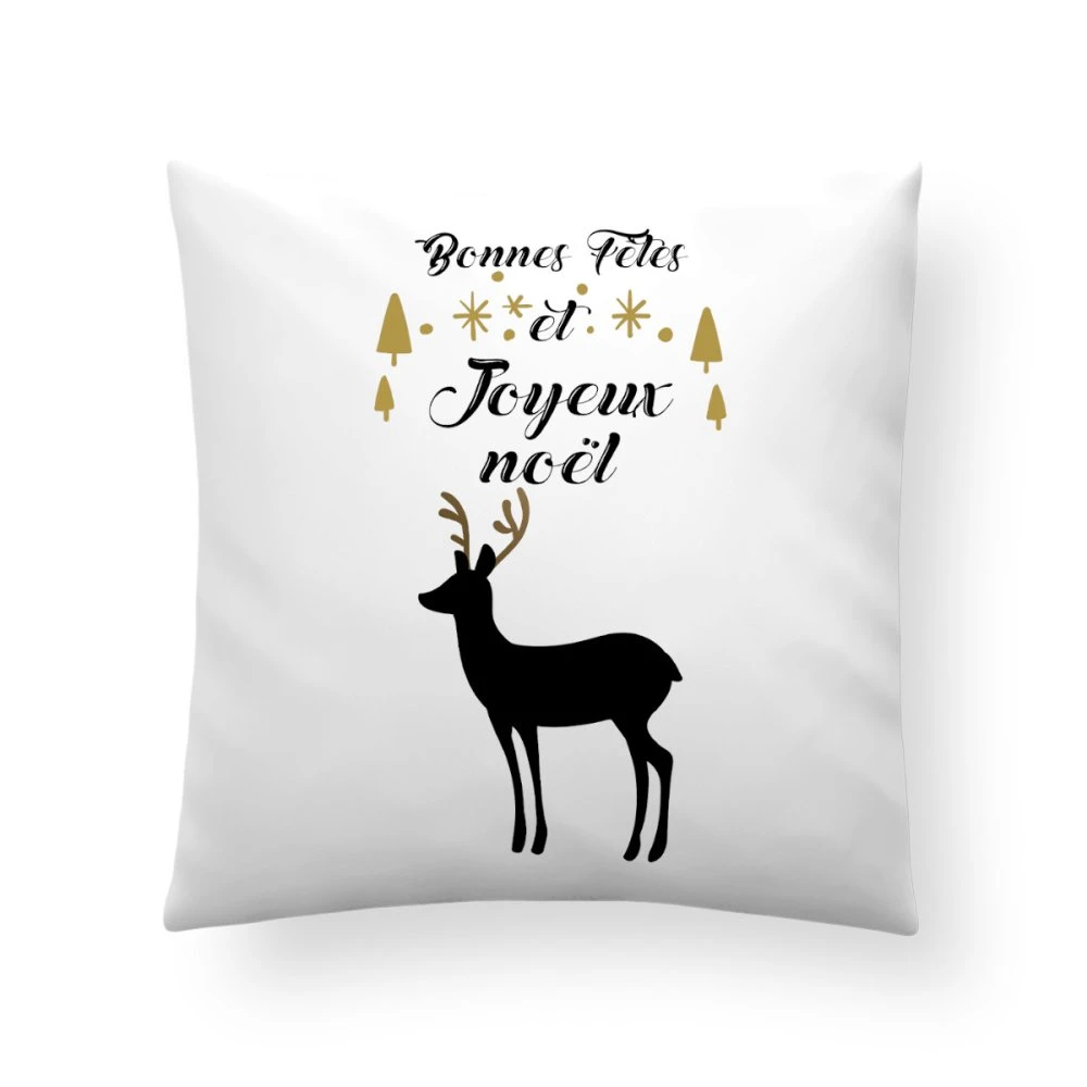 Coussin Touché Coton Personnalisable Motif Joyeux Noël ! 2 Modèles Aux Choix 2 Coussin Touché Coton Personnalisable Motif Joyeux Noël ! 2 Modèles Aux Choix – Image 2