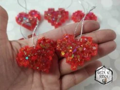 Lot De 6 Décorations Pour Arbre De Noël Coeur Pixel -Papeterie Boutique 2960021 cadre decoratif chaton dragon vert et noir cadre carre a 4