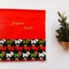 Sac Cadeau Pour Chien Broderie Personnalisée "joyeux Noël + Nom" Coton Scottish Dog Rouges Et Verts Pochette Cadeau Pochon