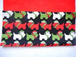 Sac Cadeau Pour Chien Broderie Personnalisée "joyeux Noël + Nom" Coton Scottish Dog Rouges Et Verts Pochette Cadeau Pochon -Papeterie Boutique 2960716 cadeau pour chien sac tissu personnalise scottish dog rouge 6