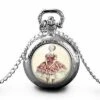 Montre à Gousset, Sautoir Illustré -danse Classique-, Femme Cadeau De Noël - Anniversaire Femme - Saint Valentin - Argent (ref.72a)