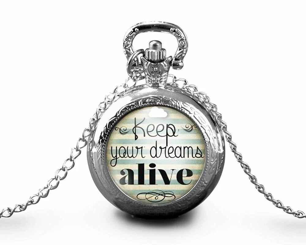 Montre à Gousset, Sautoir Illustré -sweet Dreams-, Femme Cadeau De Noël - Femme Anniversaire - Saint Valentin - Argent (ref.76a) 2 Montre à Gousset, Sautoir Illustré -sweet Dreams-, Femme Cadeau De Noël - Femme Anniversaire - Saint Valentin - Argent (ref.76a) – Image 2