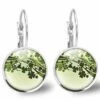 Boucles D'oreilles Cabochon Shaddock -porte-bonheur- Cadeau De Noël Femme - Anniversaire Femme - Saint Valentin - Argent Antique (ref.47a)