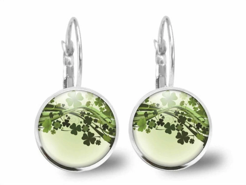 Boucles D'oreilles Cabochon Shaddock -porte-bonheur- Cadeau De Noël Femme - Anniversaire Femme - Saint Valentin - Argent Antique (ref.47a) 2 Boucles D'oreilles Cabochon Shaddock -porte-bonheur- Cadeau De Noël Femme - Anniversaire Femme - Saint Valentin - Argent Antique (ref.47a) – Image 2