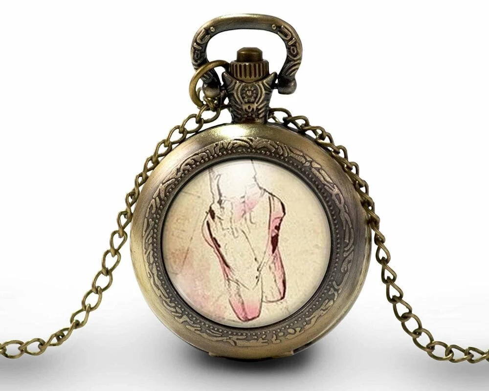 Montre à Gousset, Sautoir Illustré -danse Classique-, Femme, Cadeau De Noël - Anniversaire Femme - Saint Valentin - Bronze (ref.72-1) 2 Montre à Gousset, Sautoir Illustré -danse Classique-, Femme, Cadeau De Noël - Anniversaire Femme - Saint Valentin - Bronze (ref.72-1) – Image 2