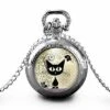 Montre à Gousset, Sautoir Illustré - Chat -le Chaton- Cadeau De Noël Femme - Anniversaire De Femme - Saint Valentin - Argent (ref.31a) Fbm